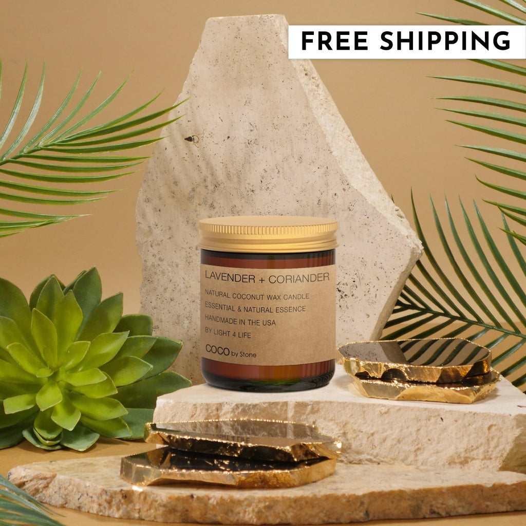3.5oz Lavender + Coriander Natural Coconut Apricot Wax Candle