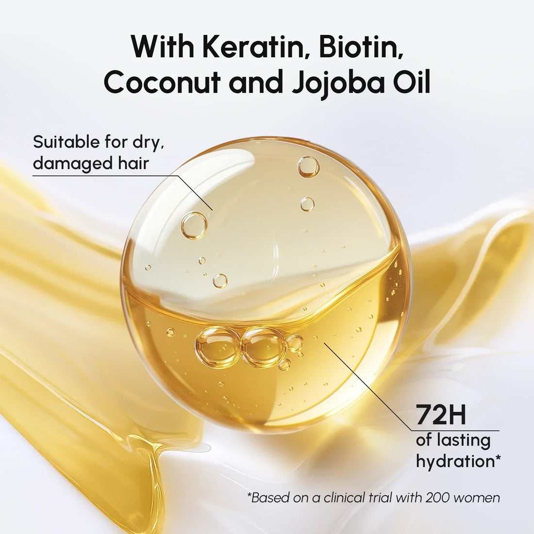 Deep Hydrating Coconut Hair Conditioner with Keratin and Biotin - Image 4