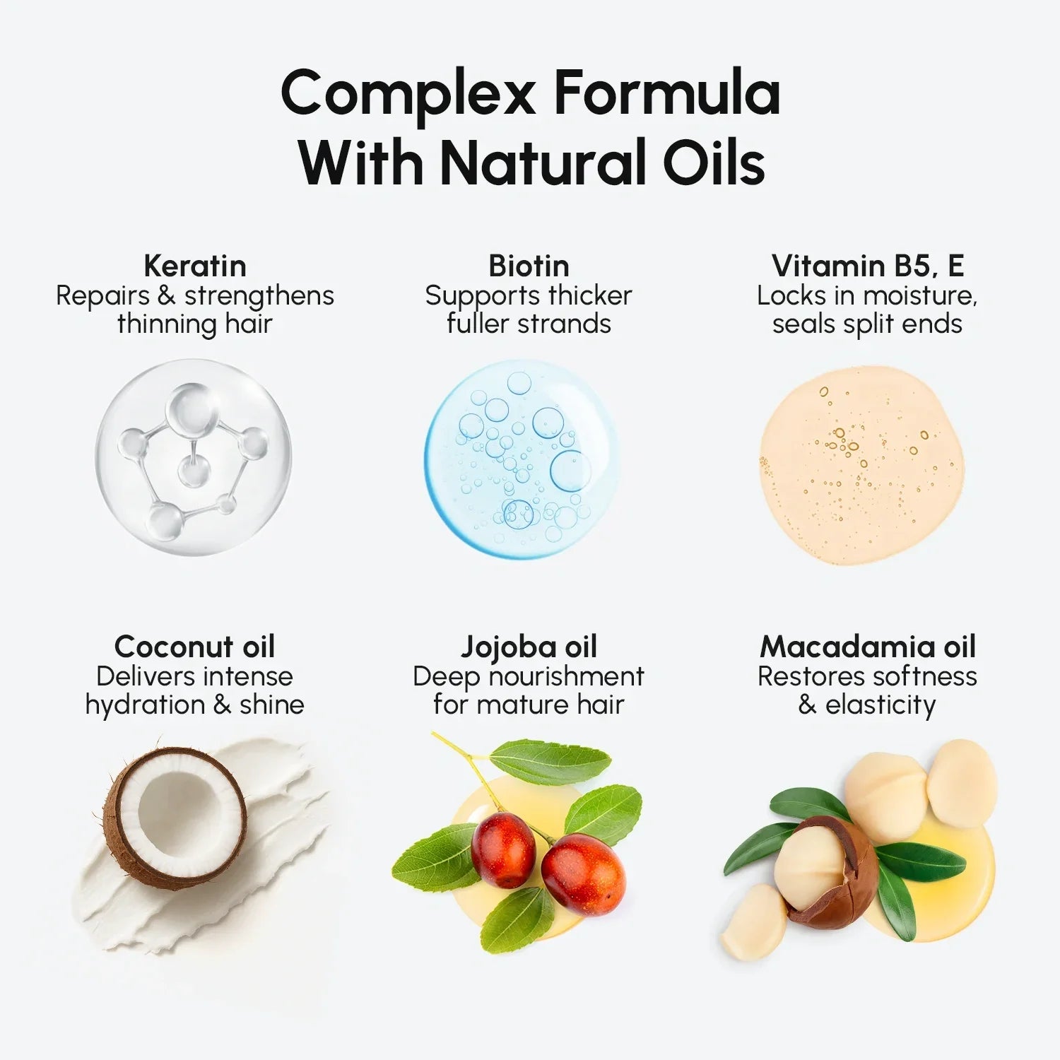 Deep Hydrating Coconut Hair Conditioner with Keratin and Biotin - Image 6