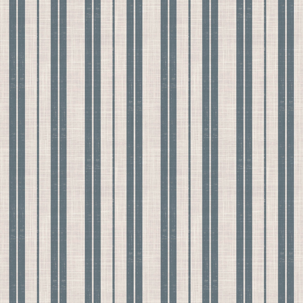 Colbi Striped Wallpaper, Blue and Off-White Classic Farmhouse