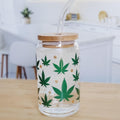 Color Changing Pot Leaf Glass Can Cup