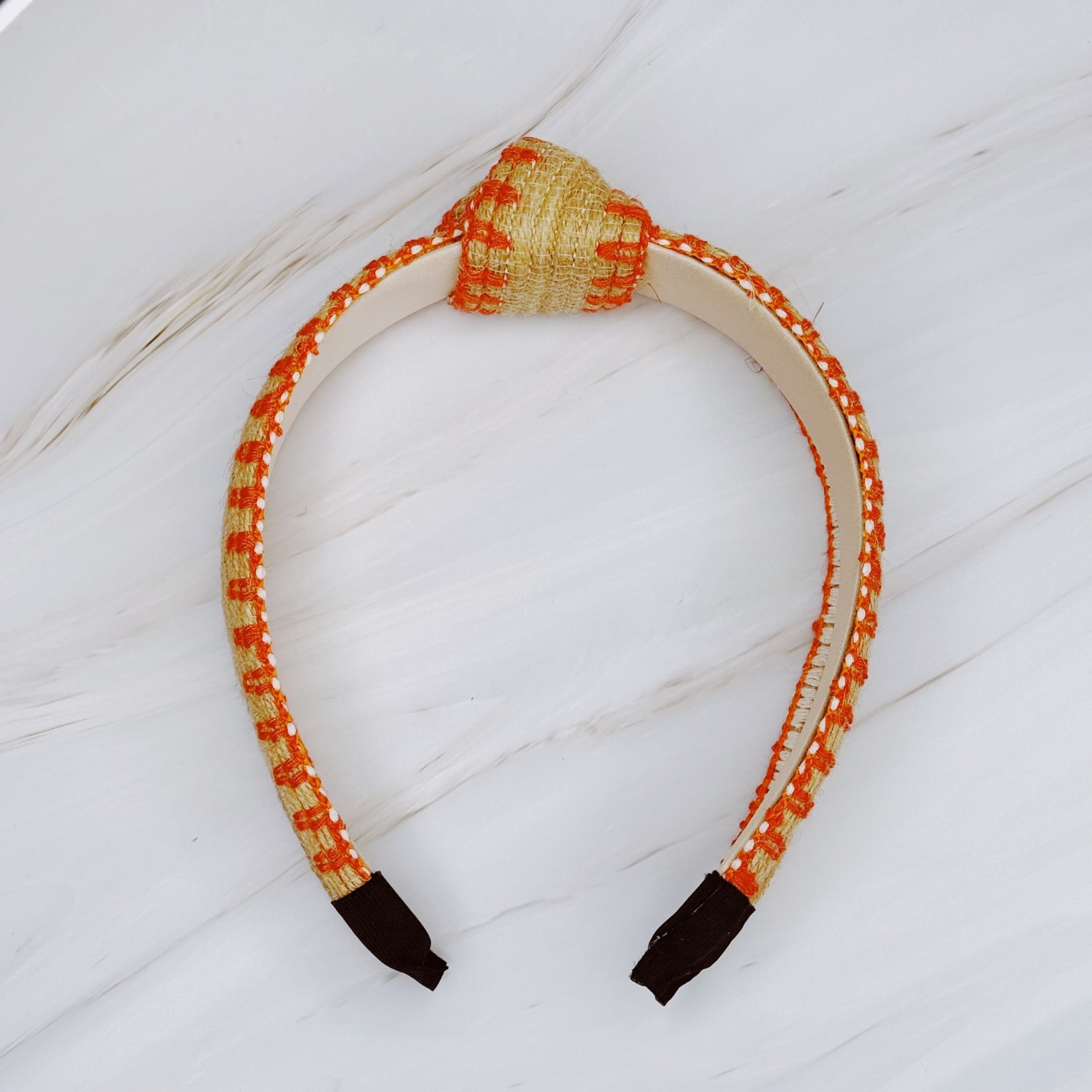 Color Stitched Raffia Headband