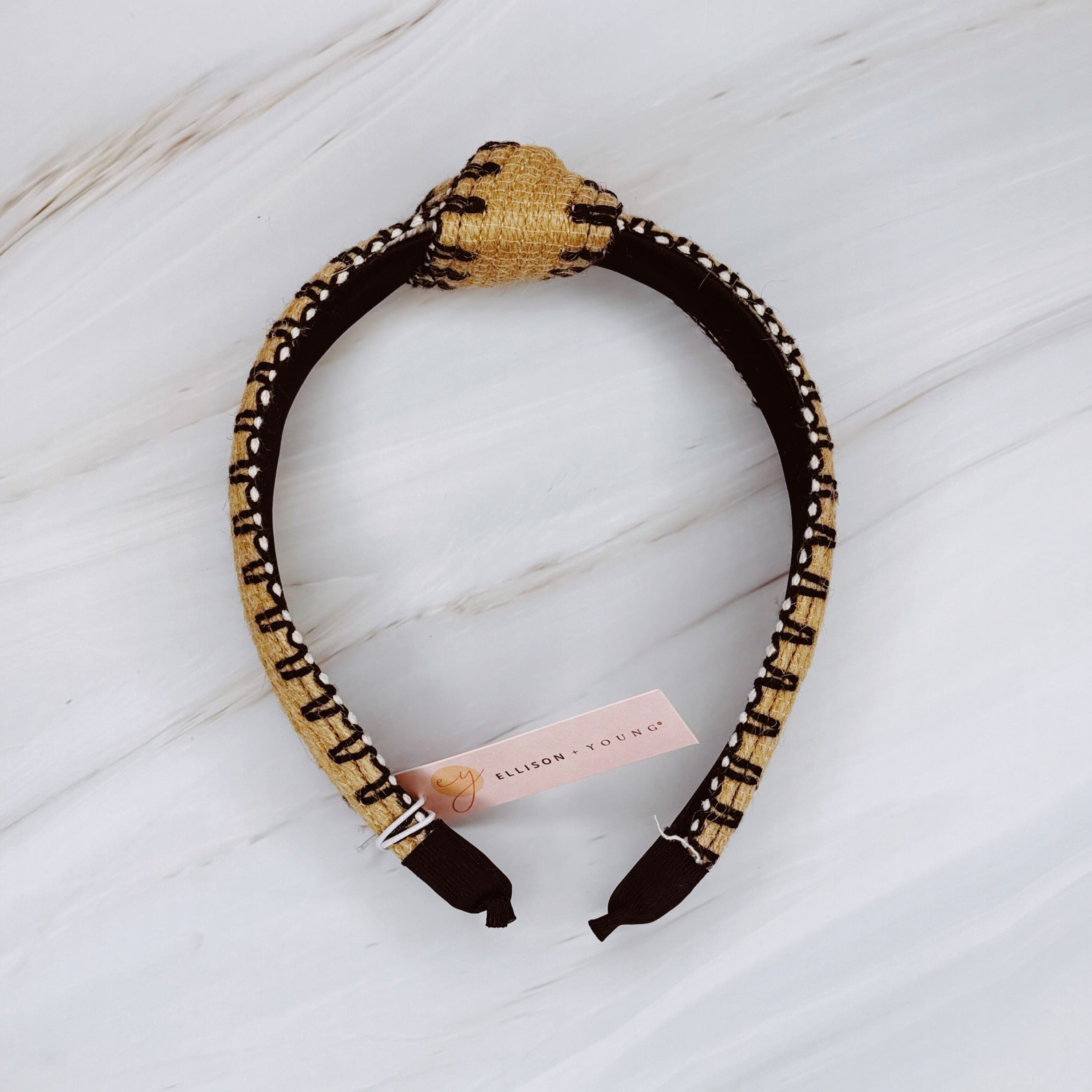 Color Stitched Raffia Headband