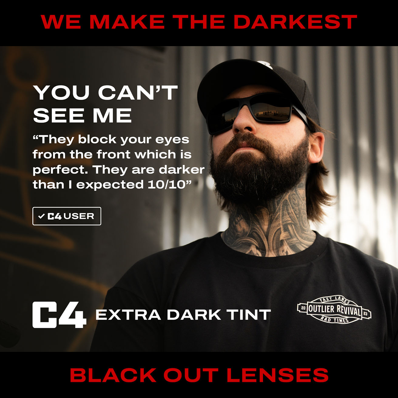 Mojave C4 Extra Dark Polarized Sport Sunglasses - Matte Black