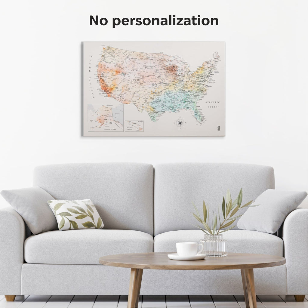 Colorful Wooden USA Map Wall Art for Nursery and Kids Rooms