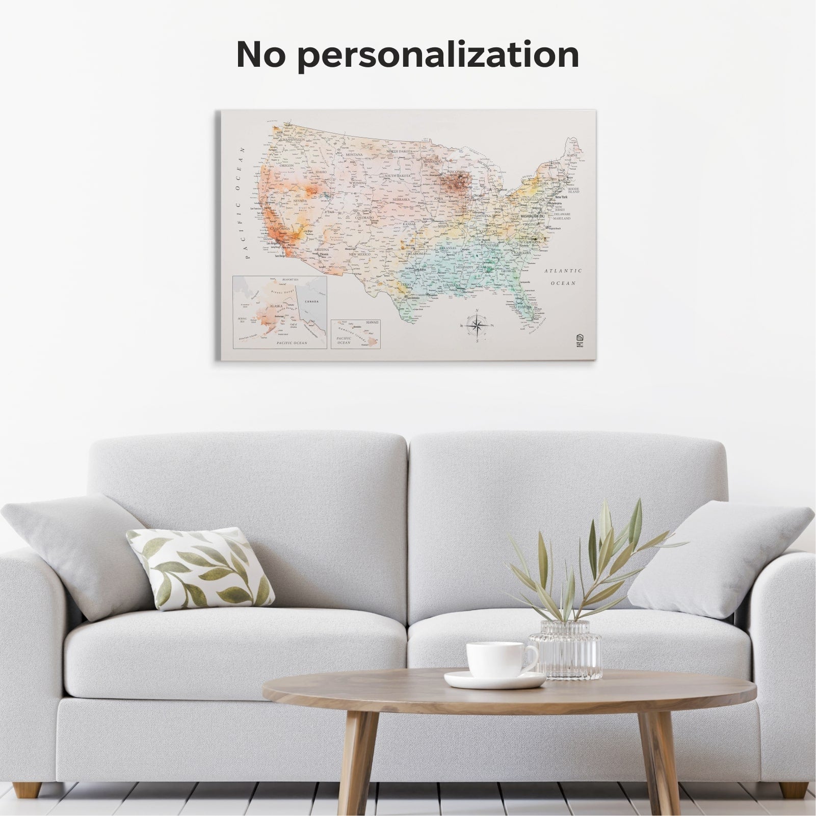 Colorful Wooden USA Map Wall Art for Nursery and Kids Rooms