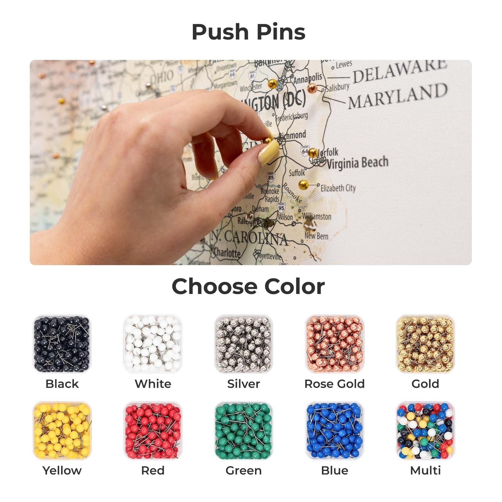 Colorful Wooden USA Map Wall Art for Nursery and Kids Rooms