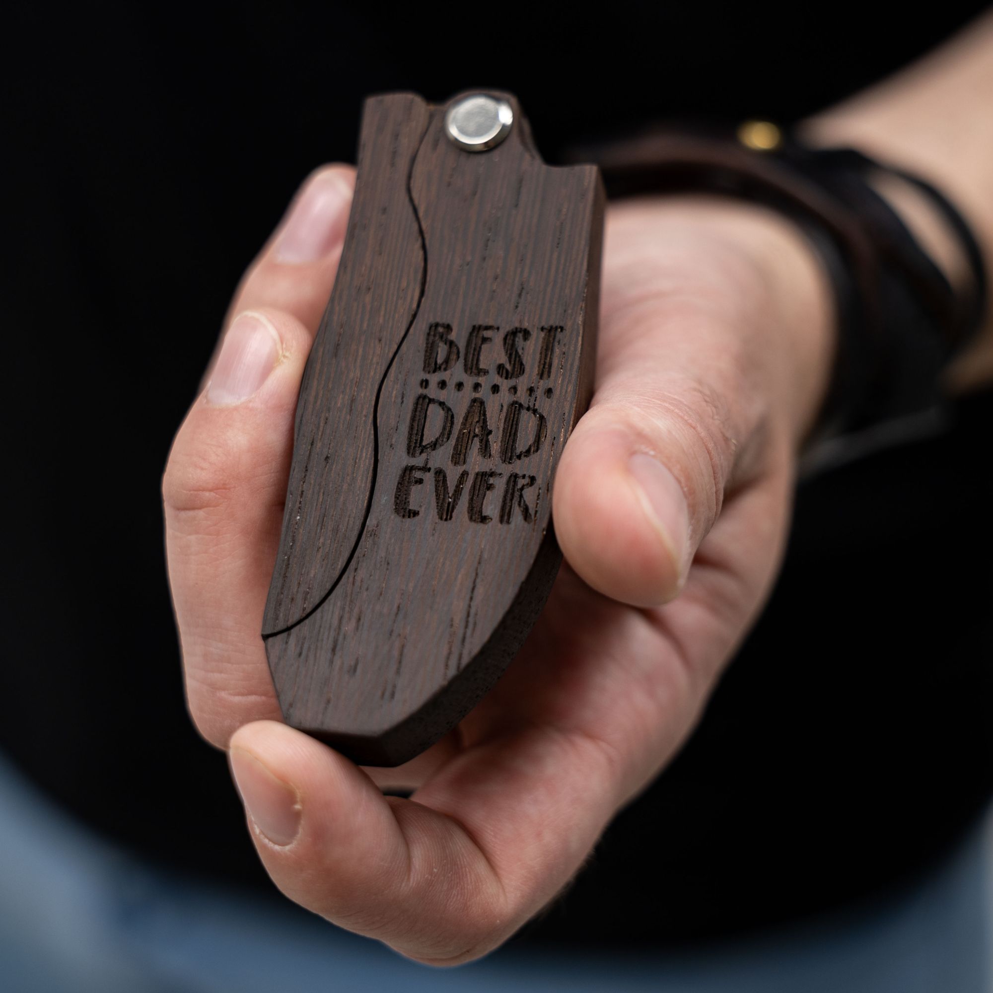 Best Dad Ever Wooden Beard Comb - Handcrafted Grooming Gift