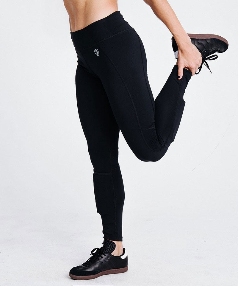 Women's Performance Soccer Tight with Shin Guard Pocket - Black