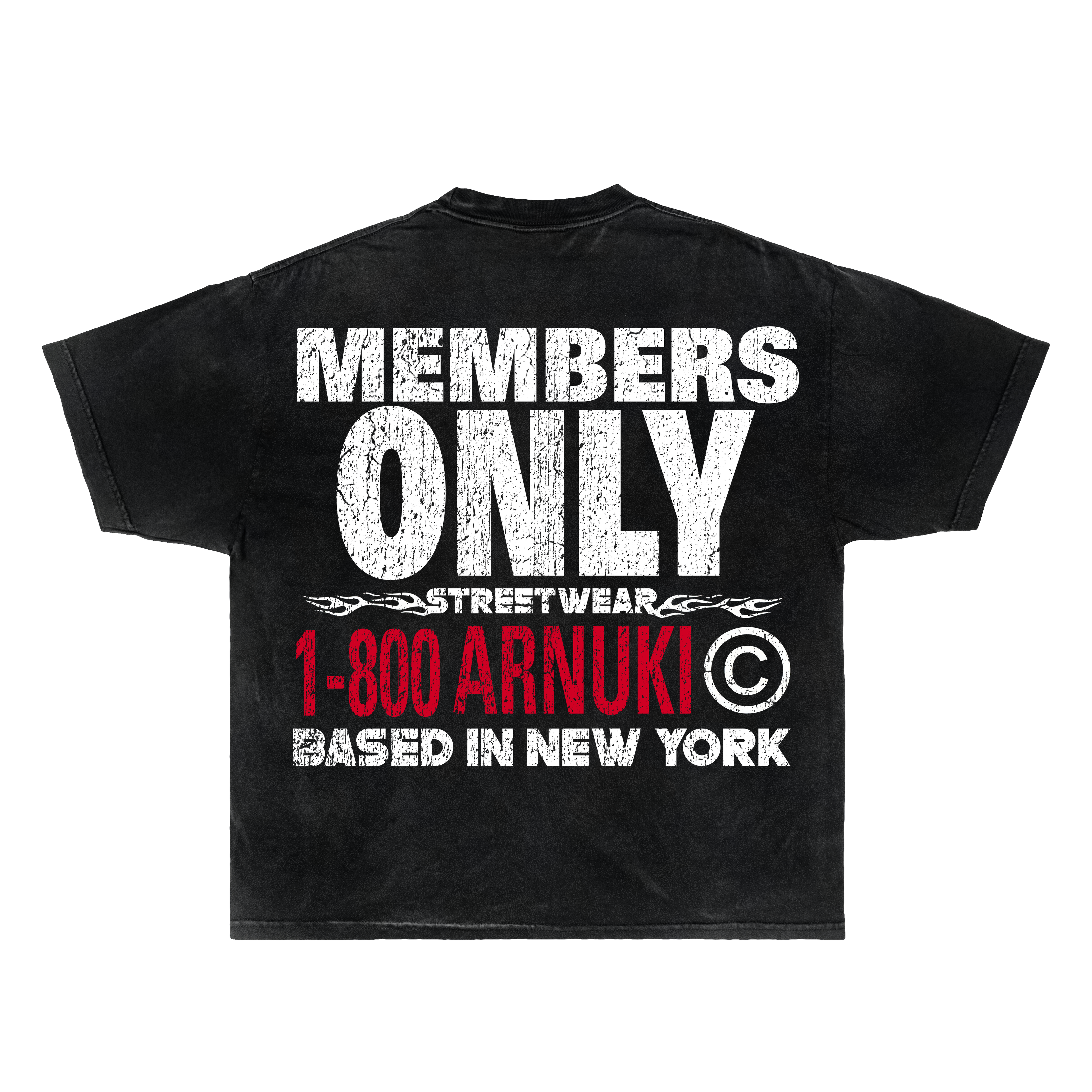 Arnuki Worldwide Graphic T-Shirt in Washed Black Cotton - Image 2