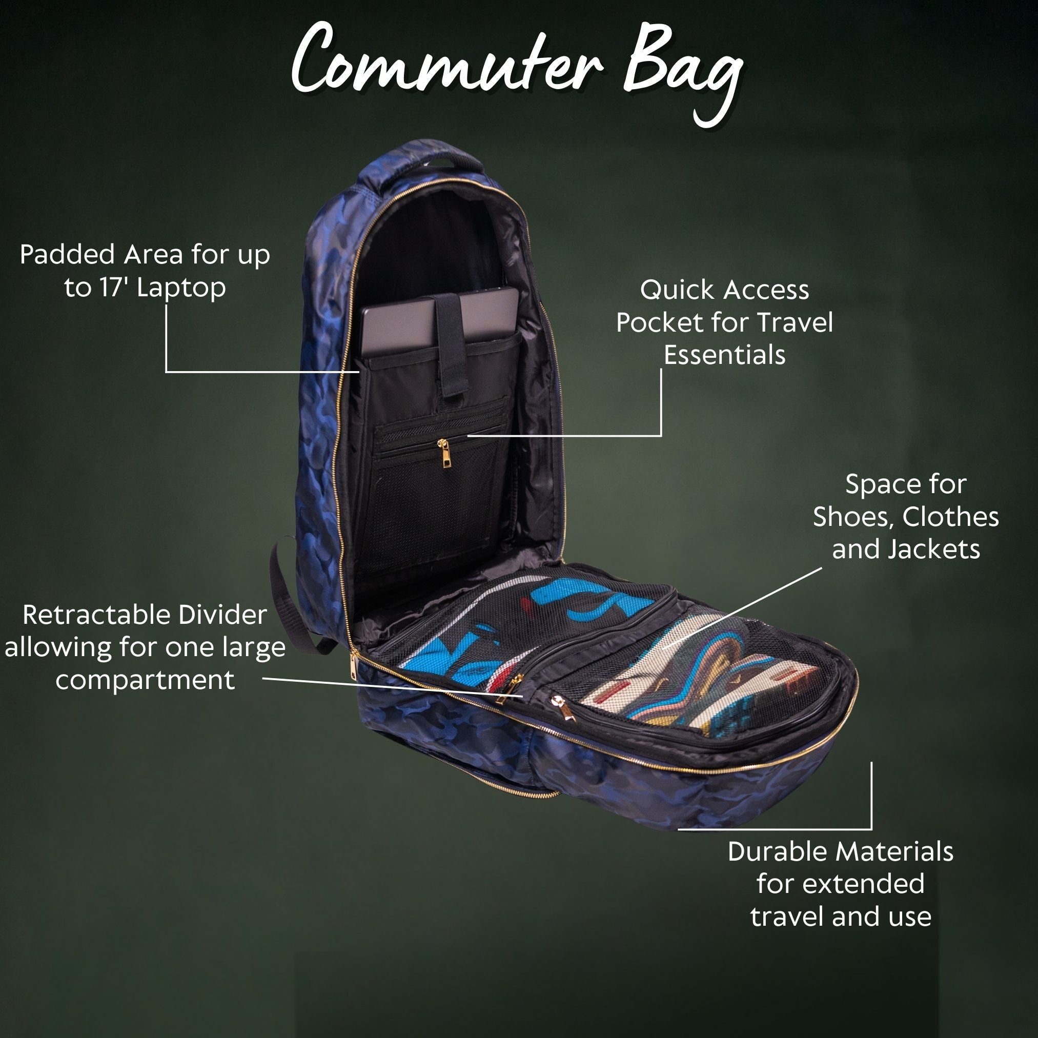 Black Leather Commuter Bag