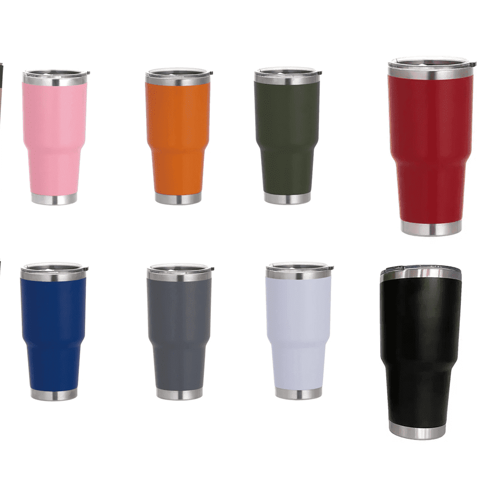30oz stainless steel insulated travel tumbler in a matte finish, perfect for office or home use.