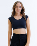 Contour Demi Tee Crop Top with Scoop Neck and Cap Sleeves - Image 7