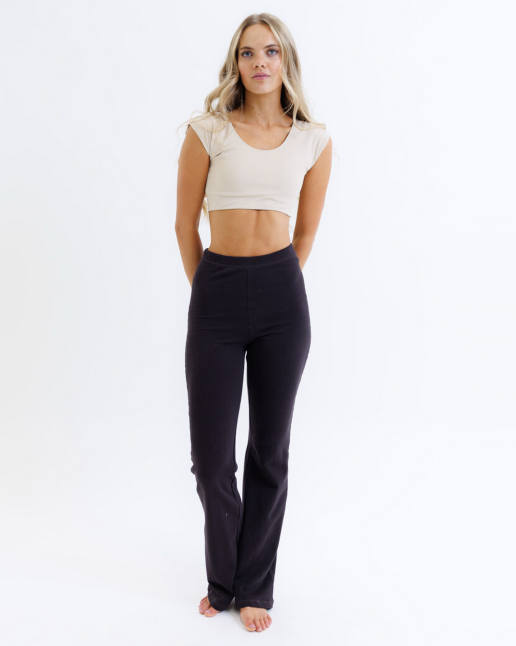 Contour Demi Tee Crop Top with Scoop Neck and Cap Sleeves - Image 6