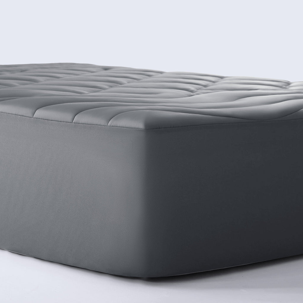 Cooling Mattress Topper in Grey Soft Nylon Spandex Knit - Image 5