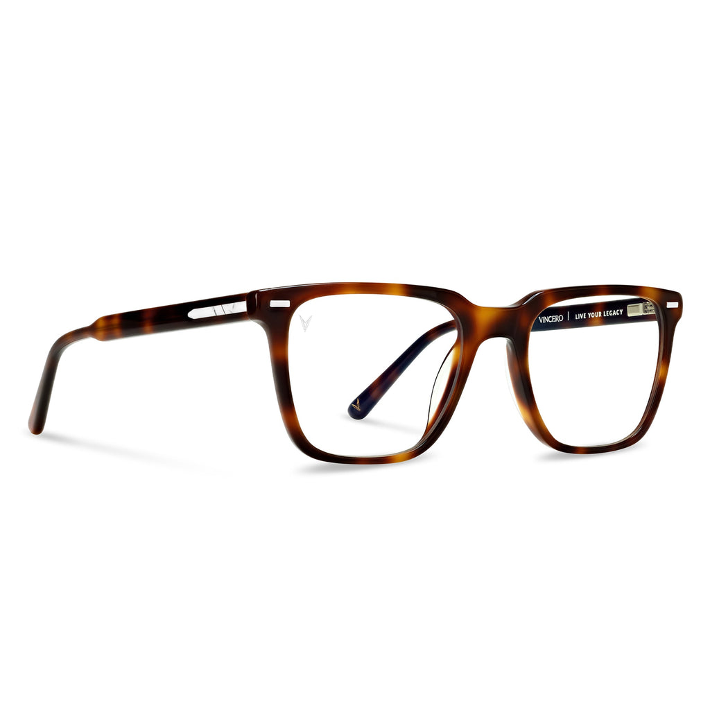 Cooper Blue Light Glasses - Rye Tort Square Italian Acetate Frame