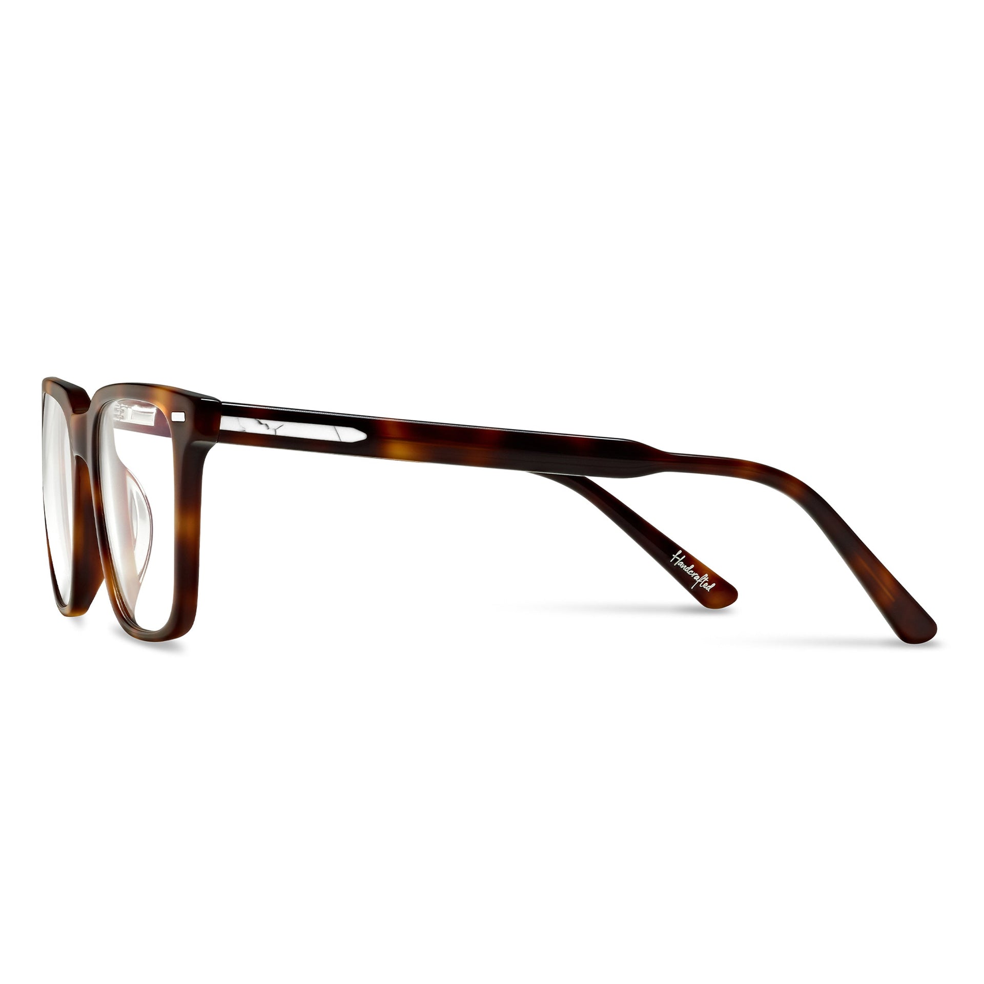 Cooper Blue Light Glasses - Rye Tort Square Italian Acetate Frame