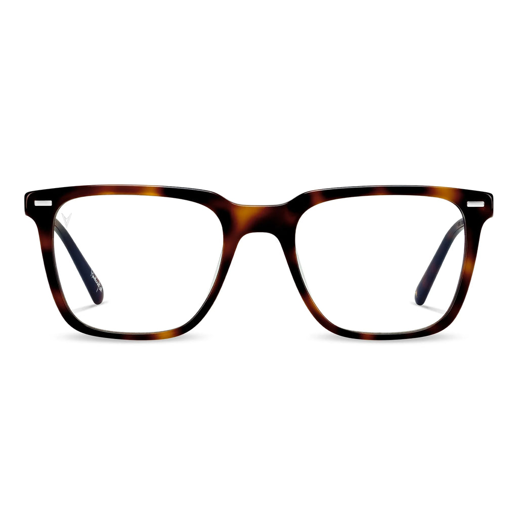 Cooper Blue Light glasses in Rye Tort featuring a square Italian acetate frame