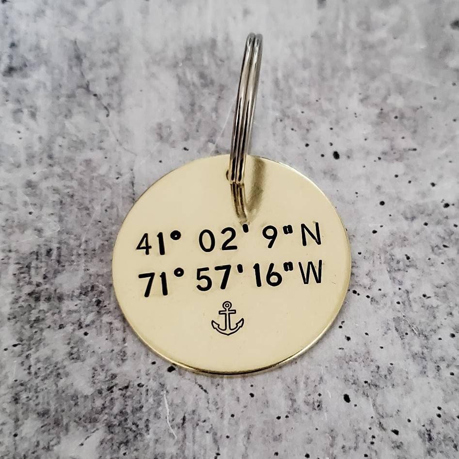 Coordinates Custom Keychain