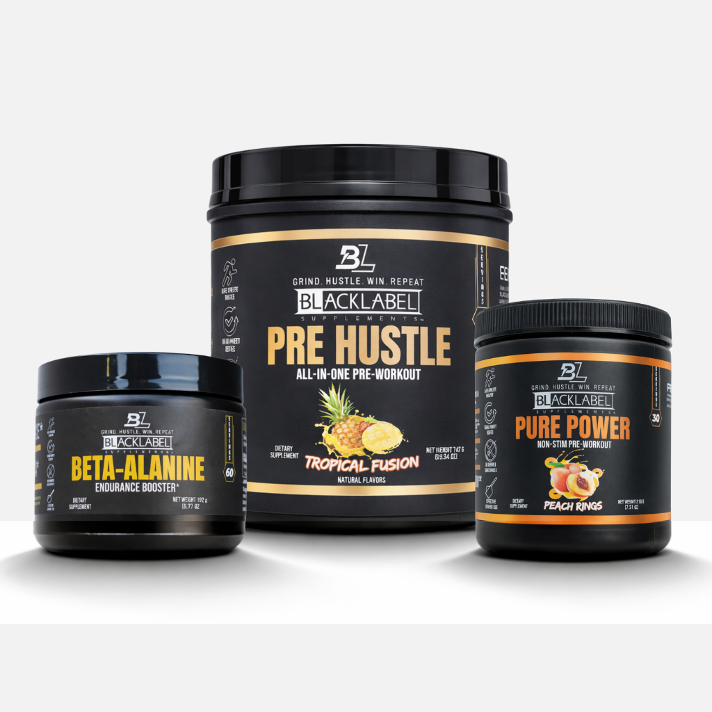 Minimalist Performance Stack supplement bundle in black and gold packaging
