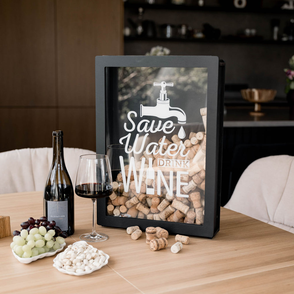 Save Water Drink Wine Cork Box - Funny Wine Decor Keepsake