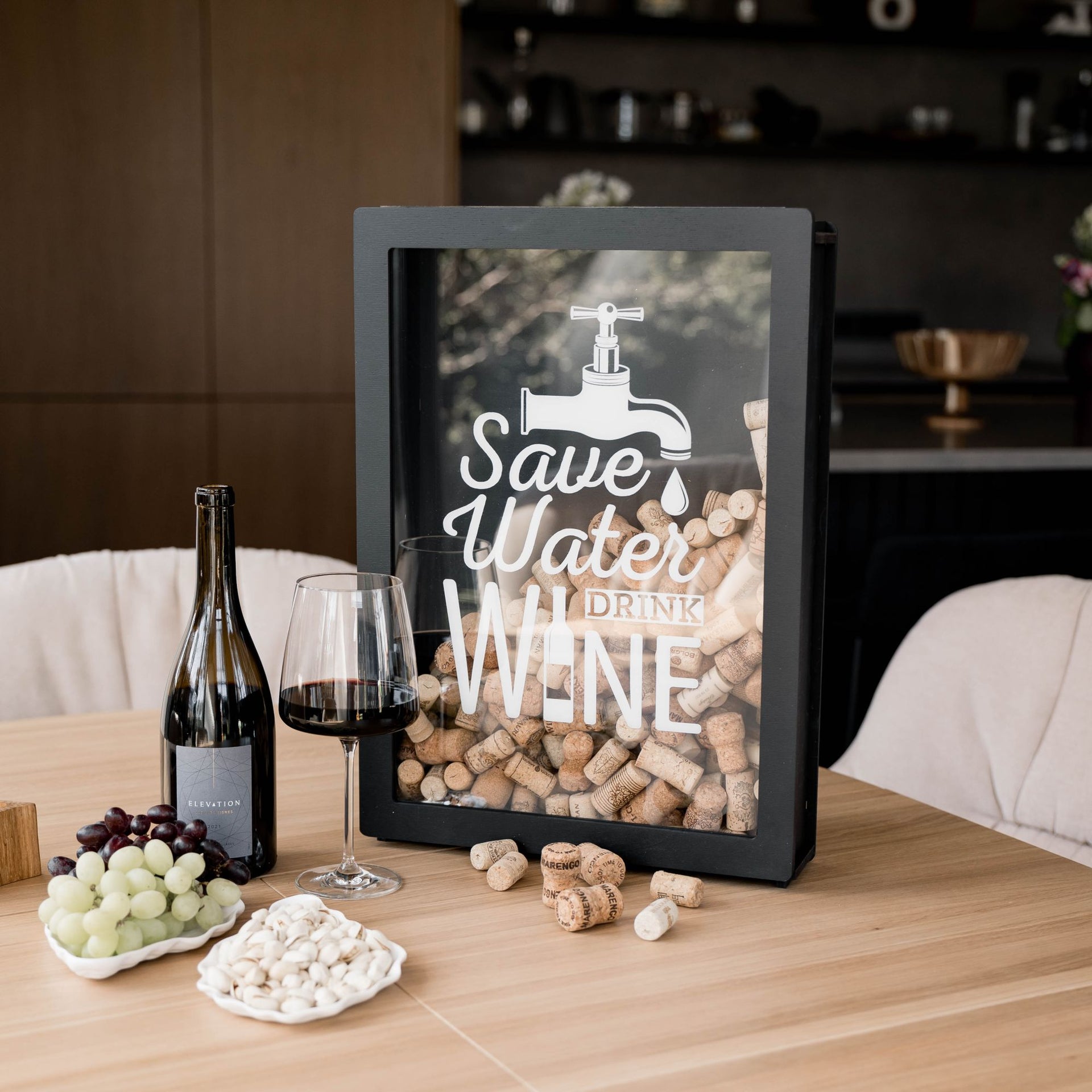 Save Water Drink Wine Cork Box - Funny Wine Decor Keepsake