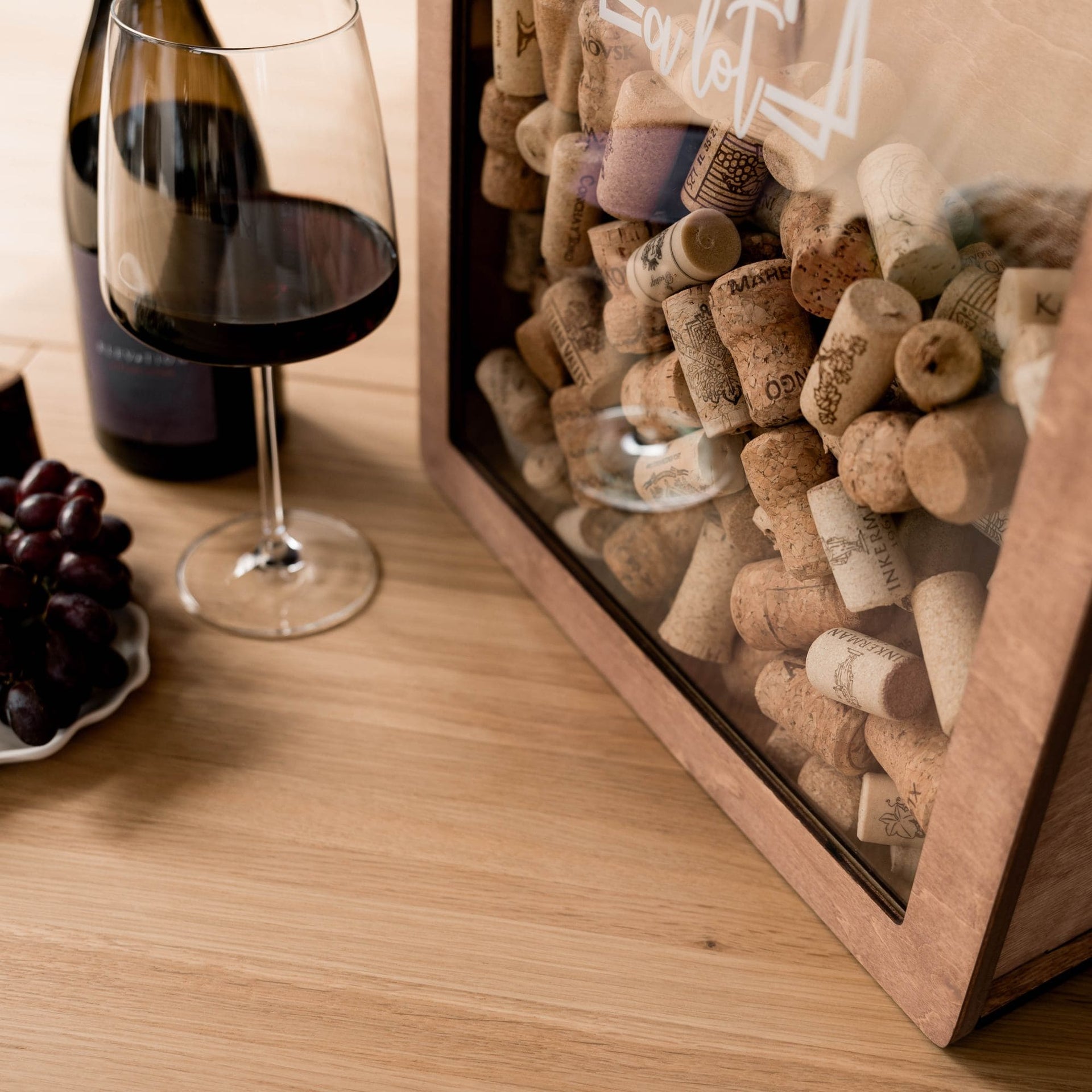 Wine Cork Keepsake Shadow Box - No Great Story Started With A Salad
