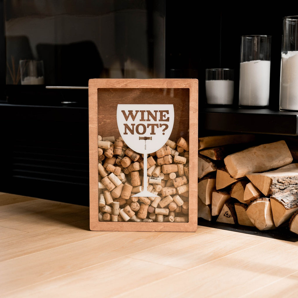 Wine Not? wooden shadow box for collecting wine corks