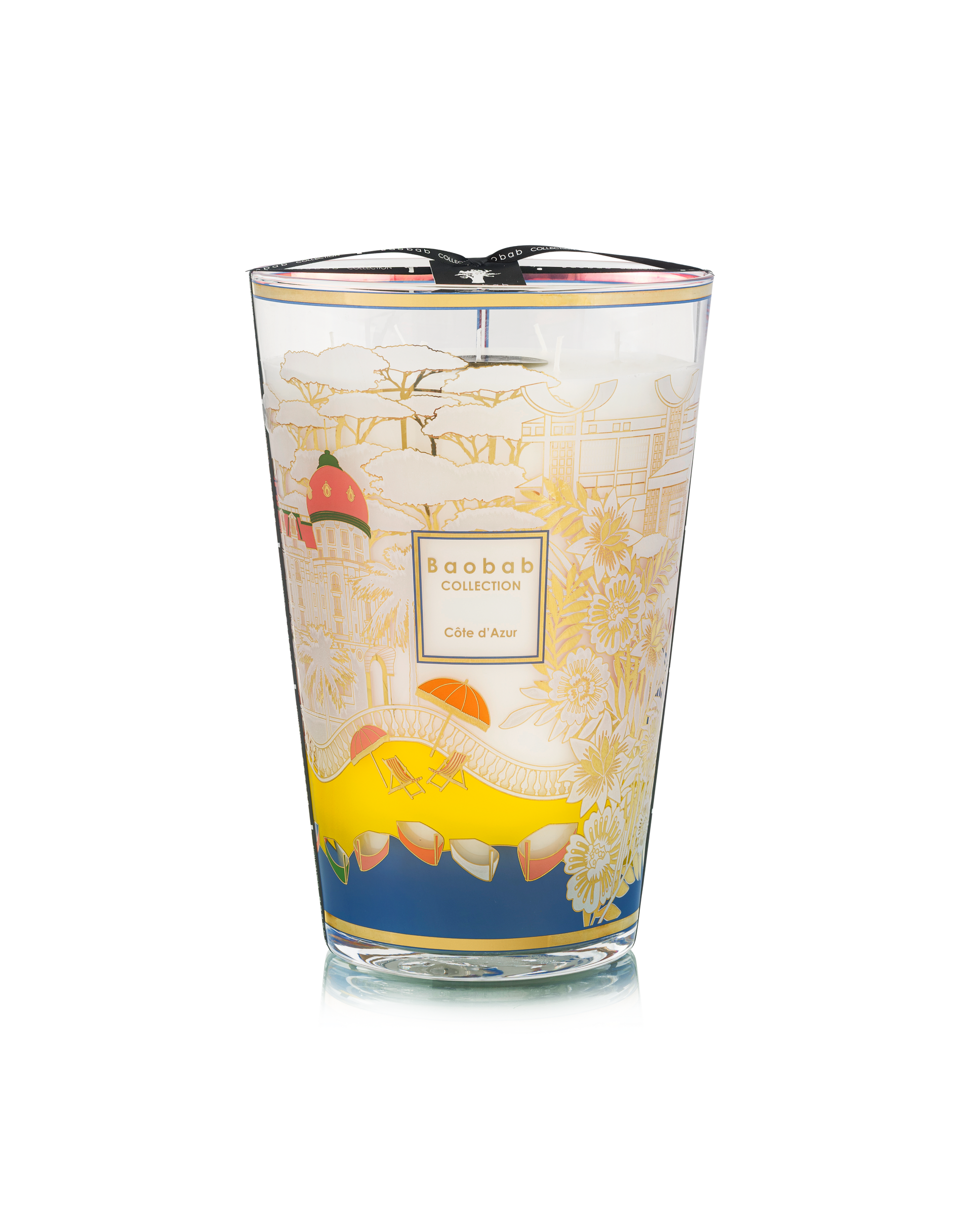 Baobab Collection Côte d'Azur Max 35 candle featuring screen-printed architectural designs.