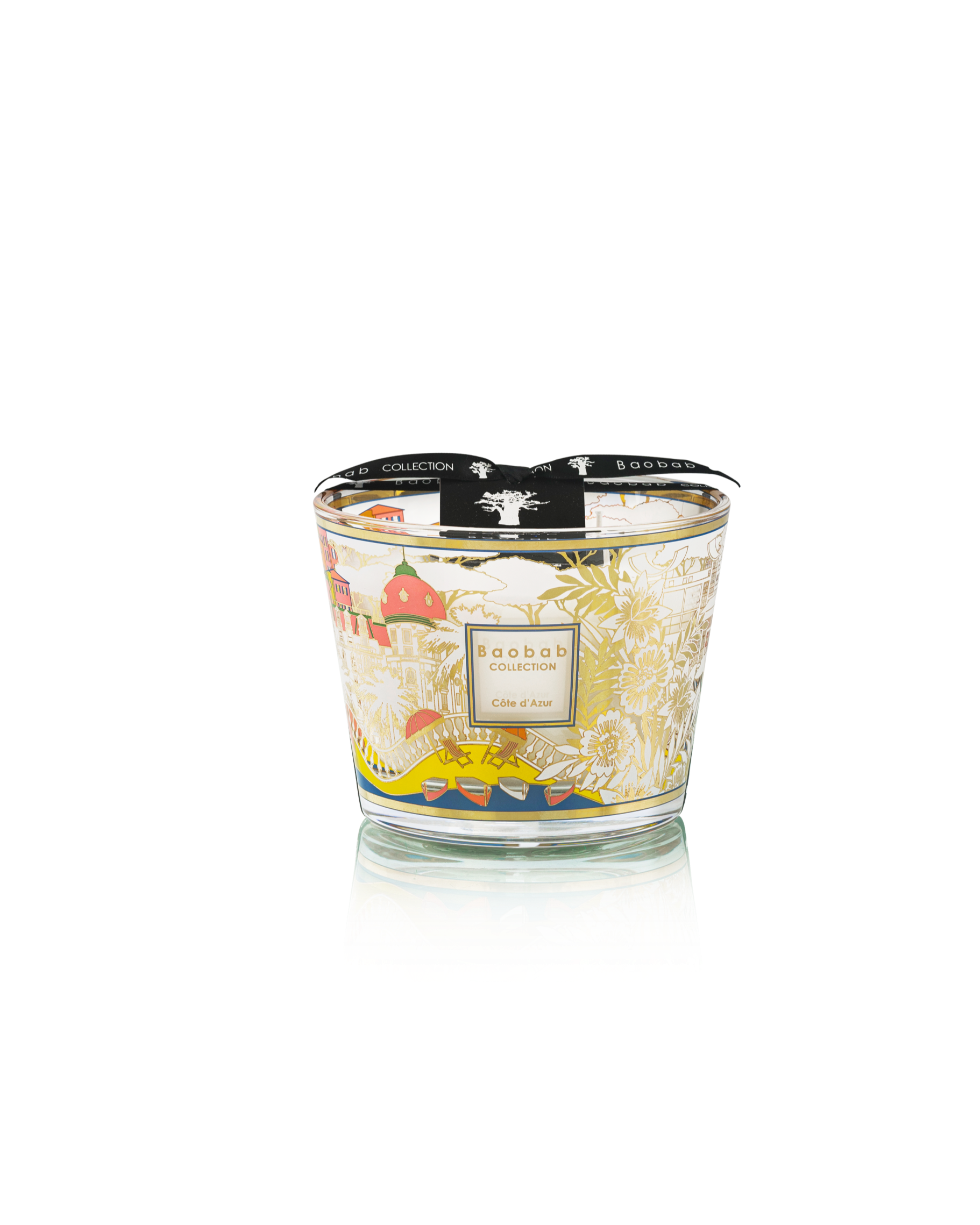 Baobab Collection Côte d'Azur Max 10 glass candle with French Riviera architectural print