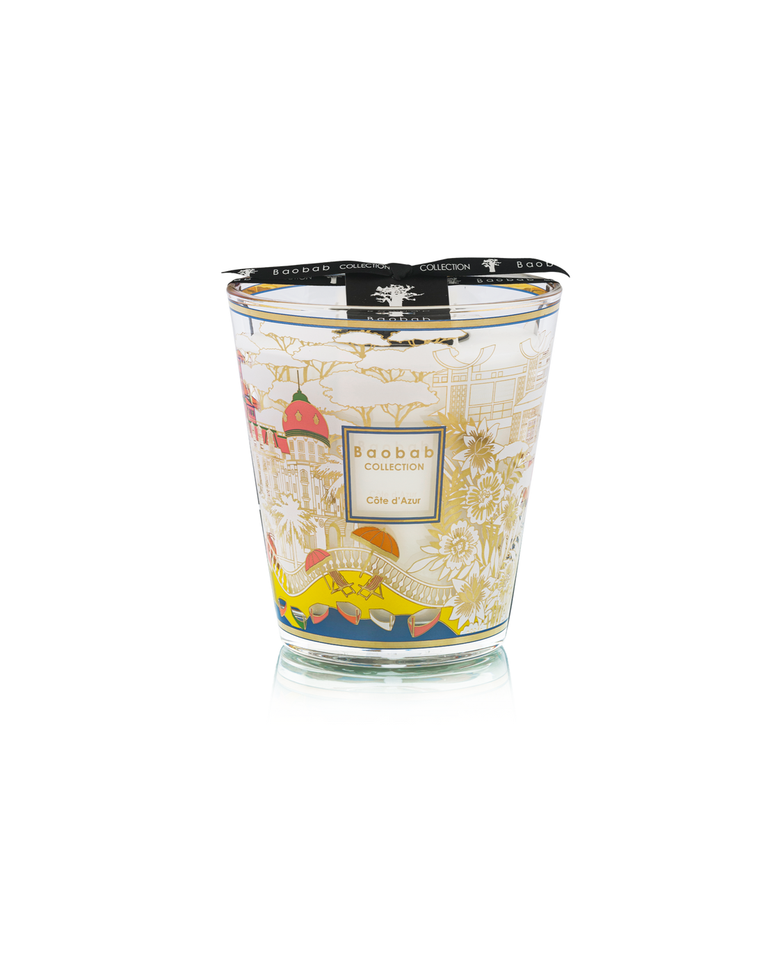 Baobab Collection Côte d'Azur Max 16 scented candle with architectural screen-printed glass design