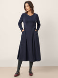 Pleated Waist Midi Dress BEATRICE