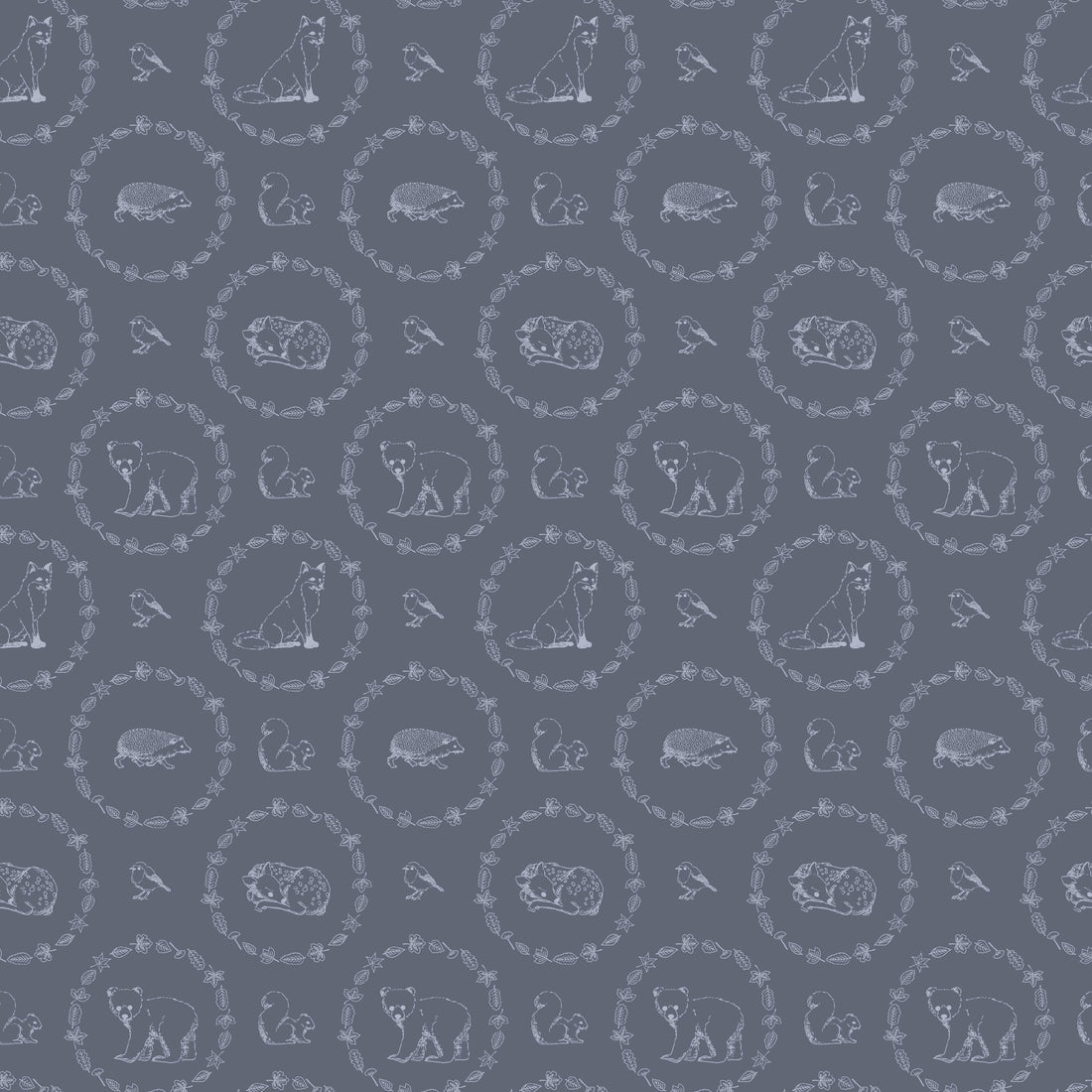 Covey Woodland Wallpaper in Sage Green and Cream for Nursery