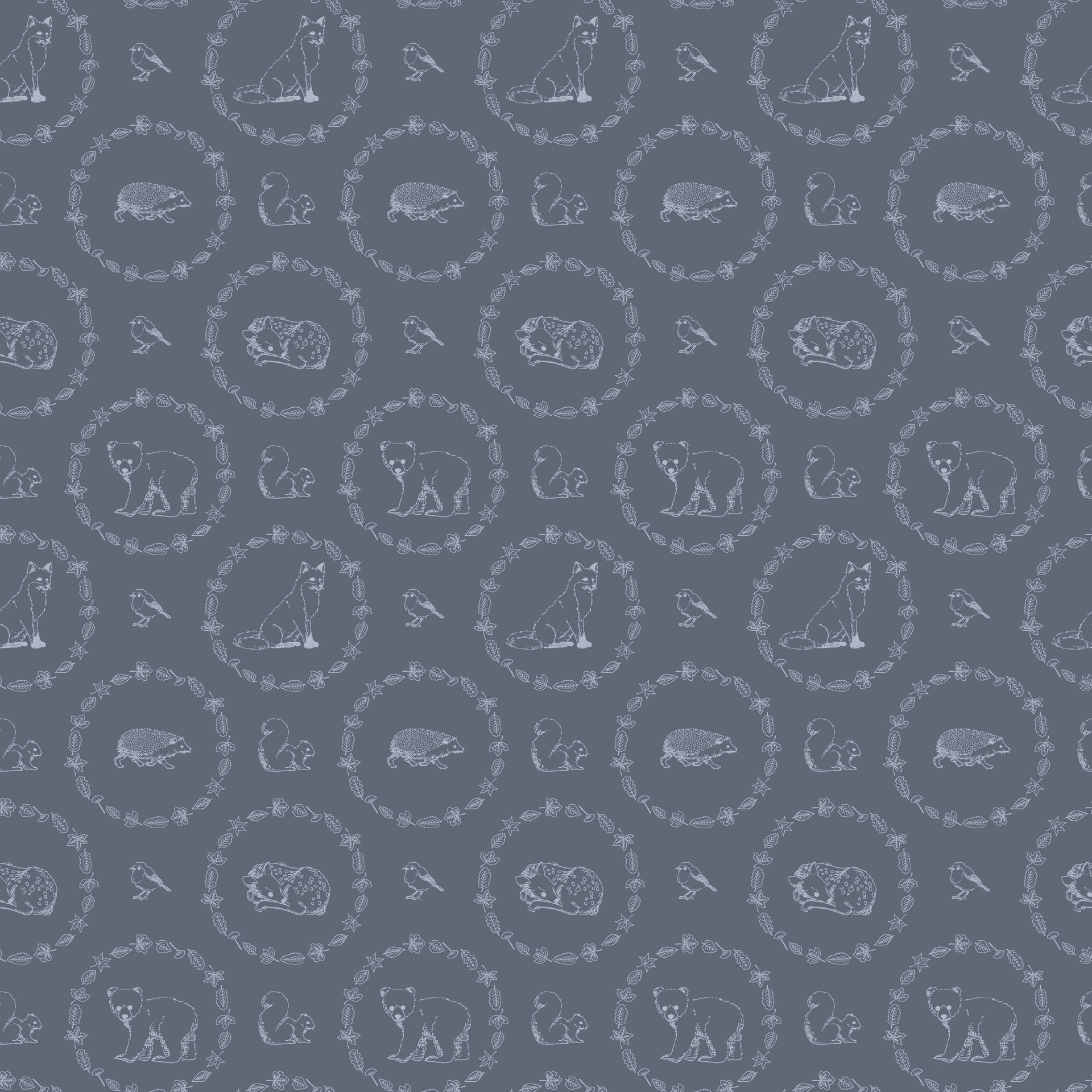 Covey Woodland Wallpaper in Sage Green and Cream for Nursery