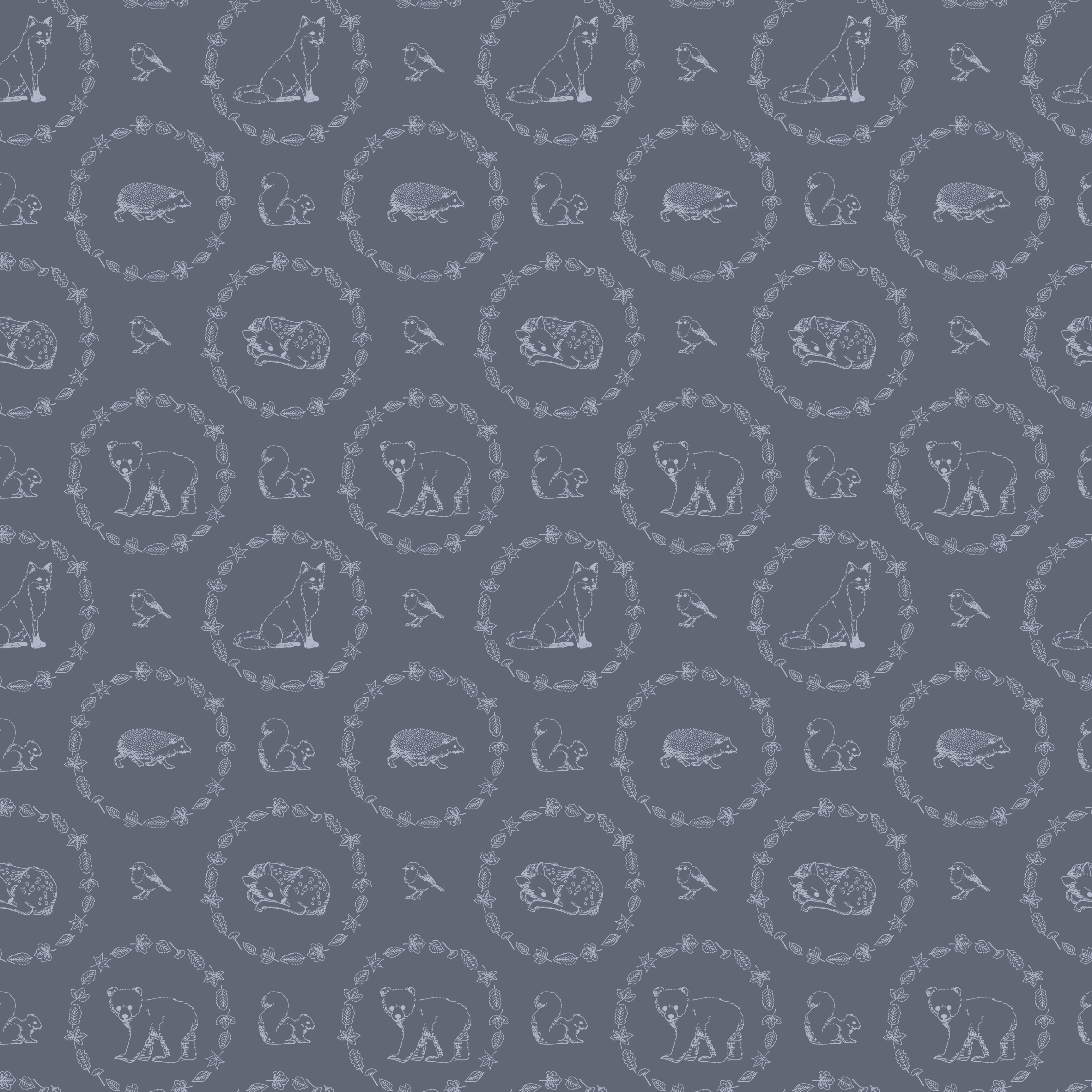 Covey Woodland Wallpaper in Sage Green and Cream for Nursery