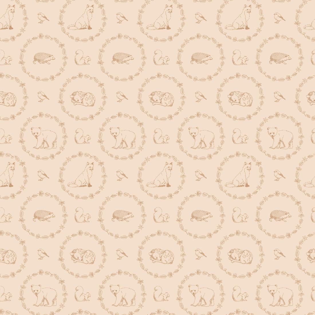 Covey Woodland Wallpaper in Sage Green and Cream for Nursery