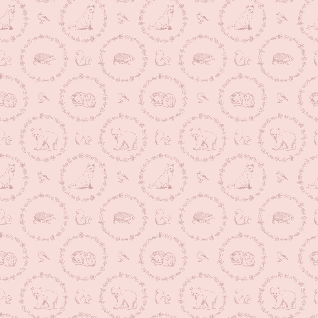 Covey Woodland Wallpaper in Sage Green and Cream for Nursery