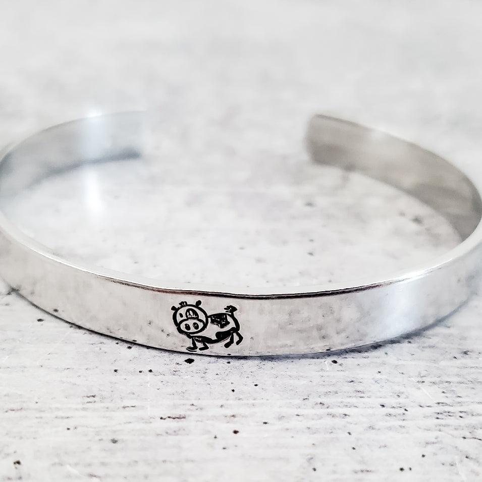 Cow Cuff Vegan Stacking Cuff Bracelet