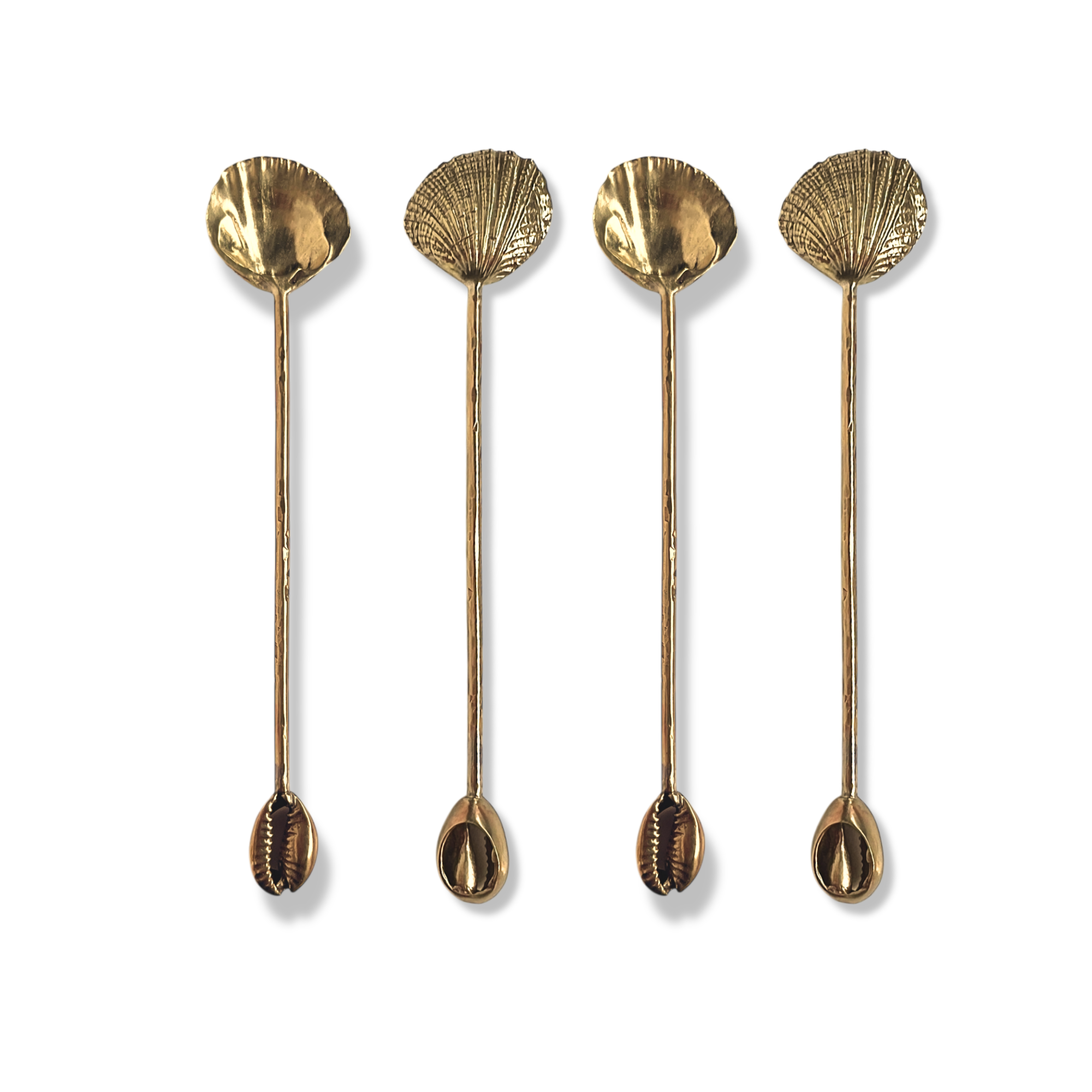 Silver Cockle & Cowrie Condiment Spoons Set