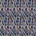 Coy Educational Nursery Wallpaper in White and Dark-Blue