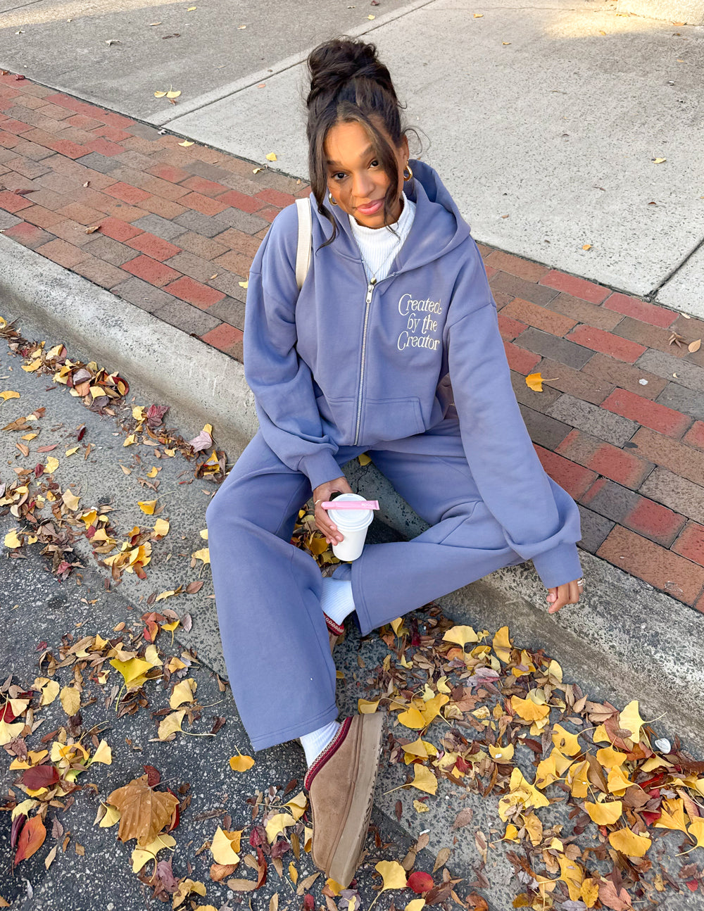 Plum Full-Zip Hoodie Relaxed Fit Cotton Essential