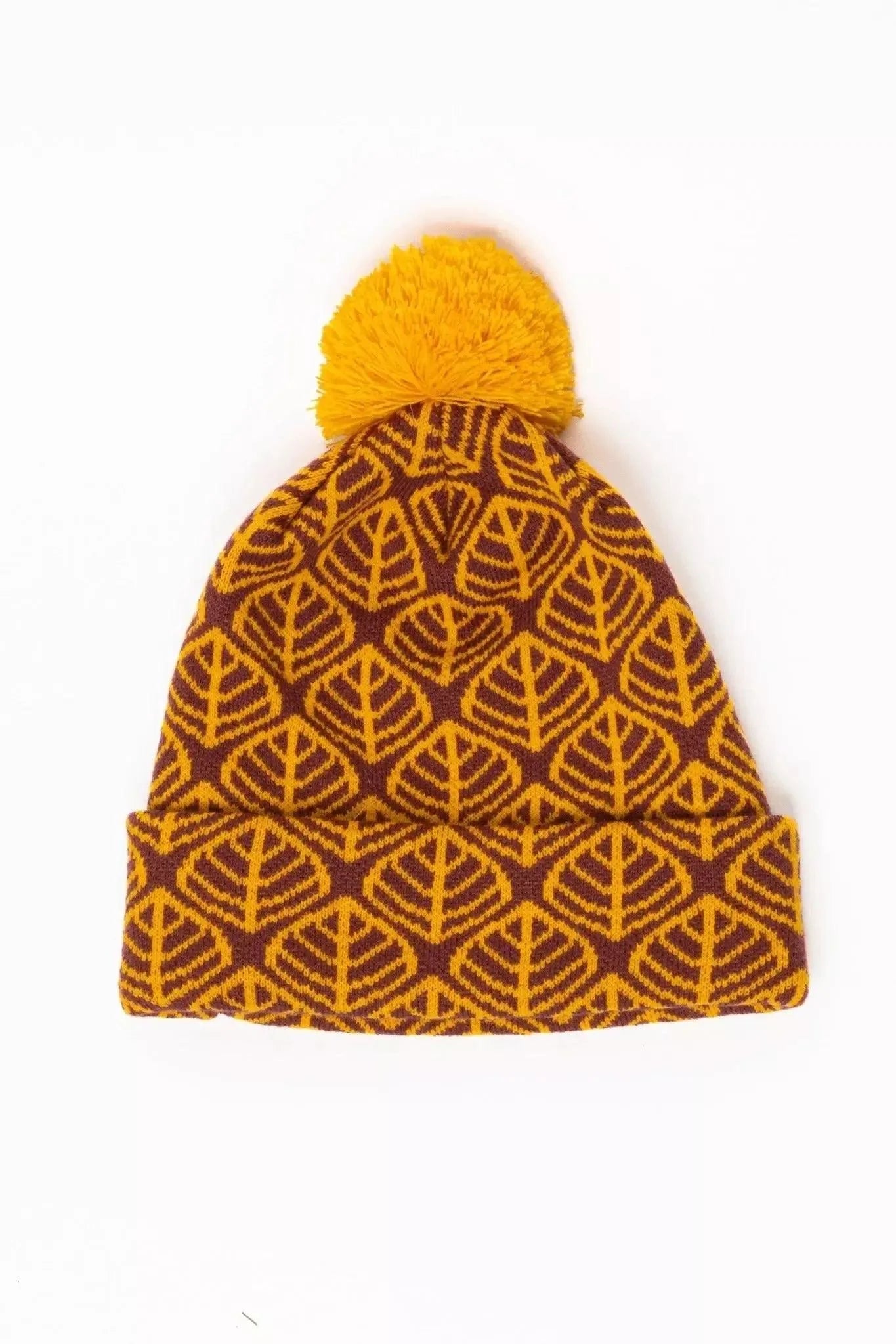 Crimson Glow Winter Hat with Beanie
