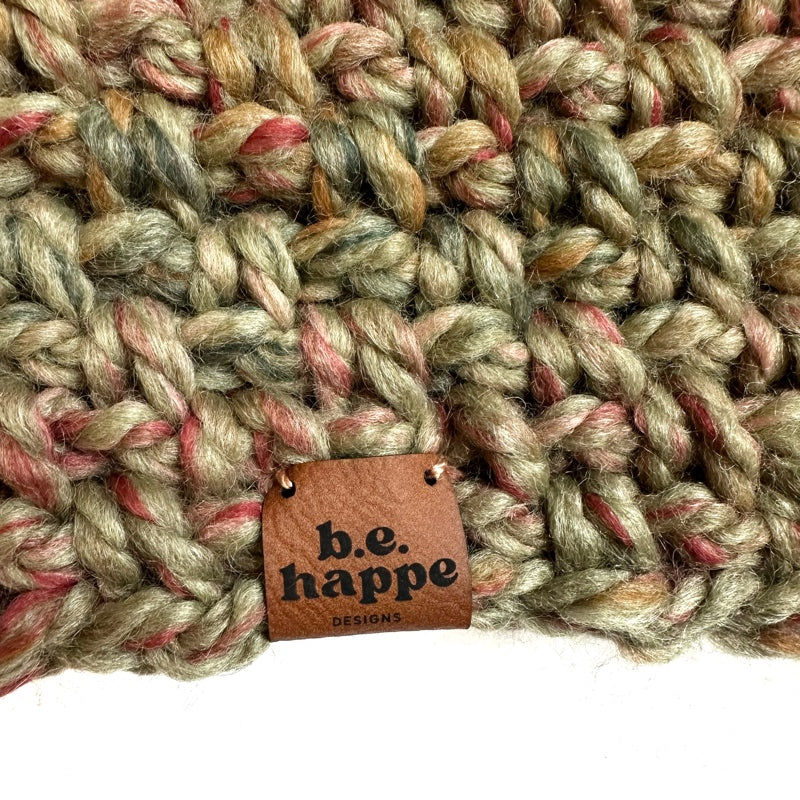 Crochet Simple Slouch Hat | Green Variegated Slouchy Beanie