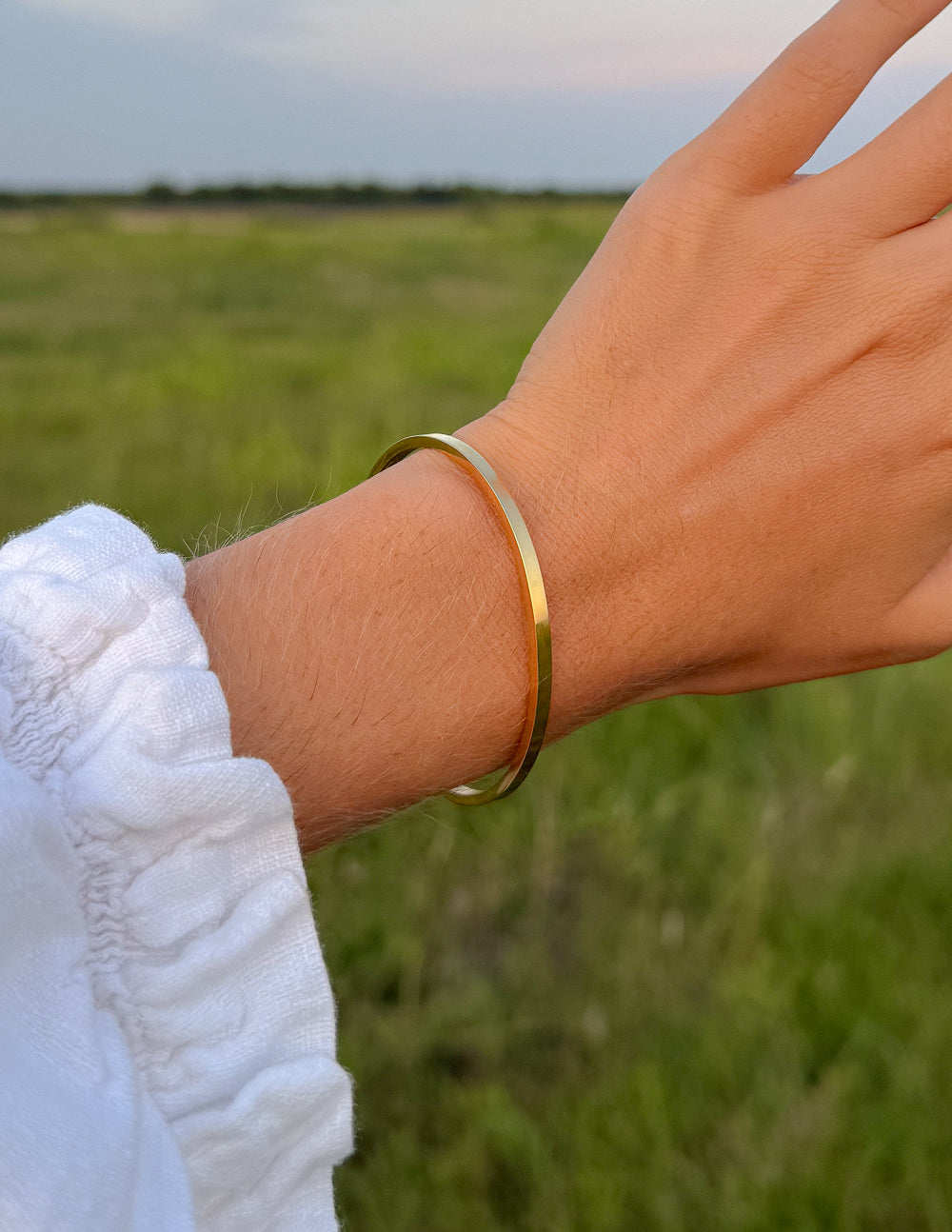 Gold Cross Cuff Bracelet