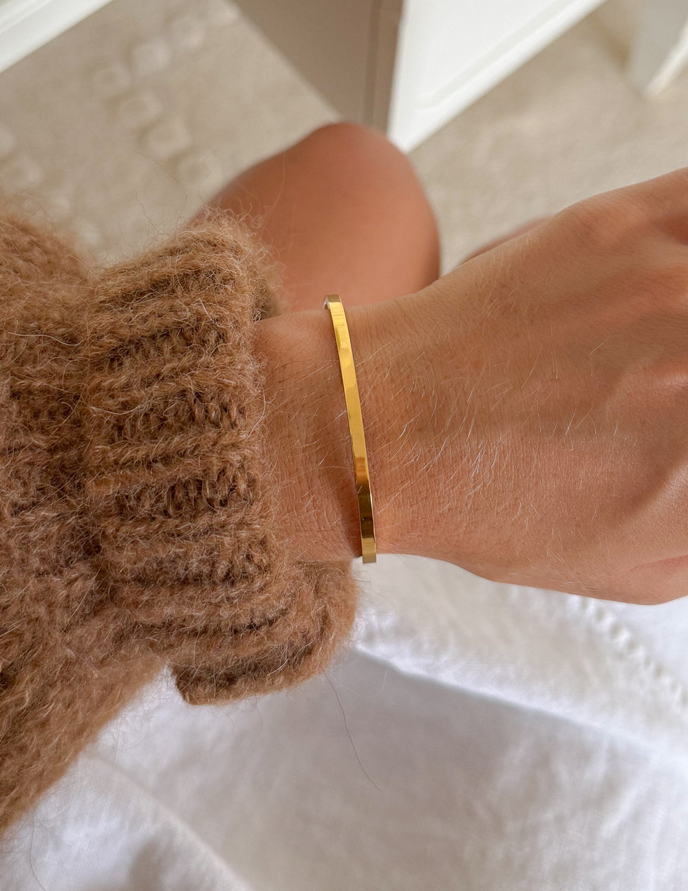 Gold Cross Cuff Bracelet