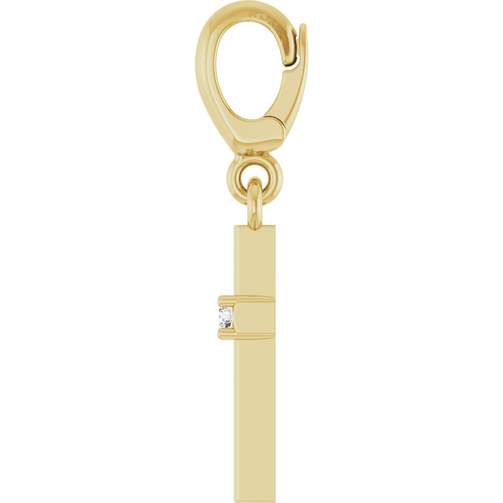 Faith Diamond Cross Pendant in 14K Yellow Gold, Minimalist Jewelry