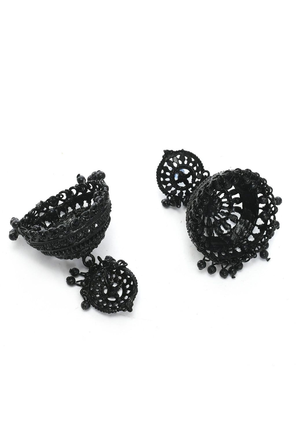 Elegant Black Jhumka Earrings for Girls and Women - Traditional