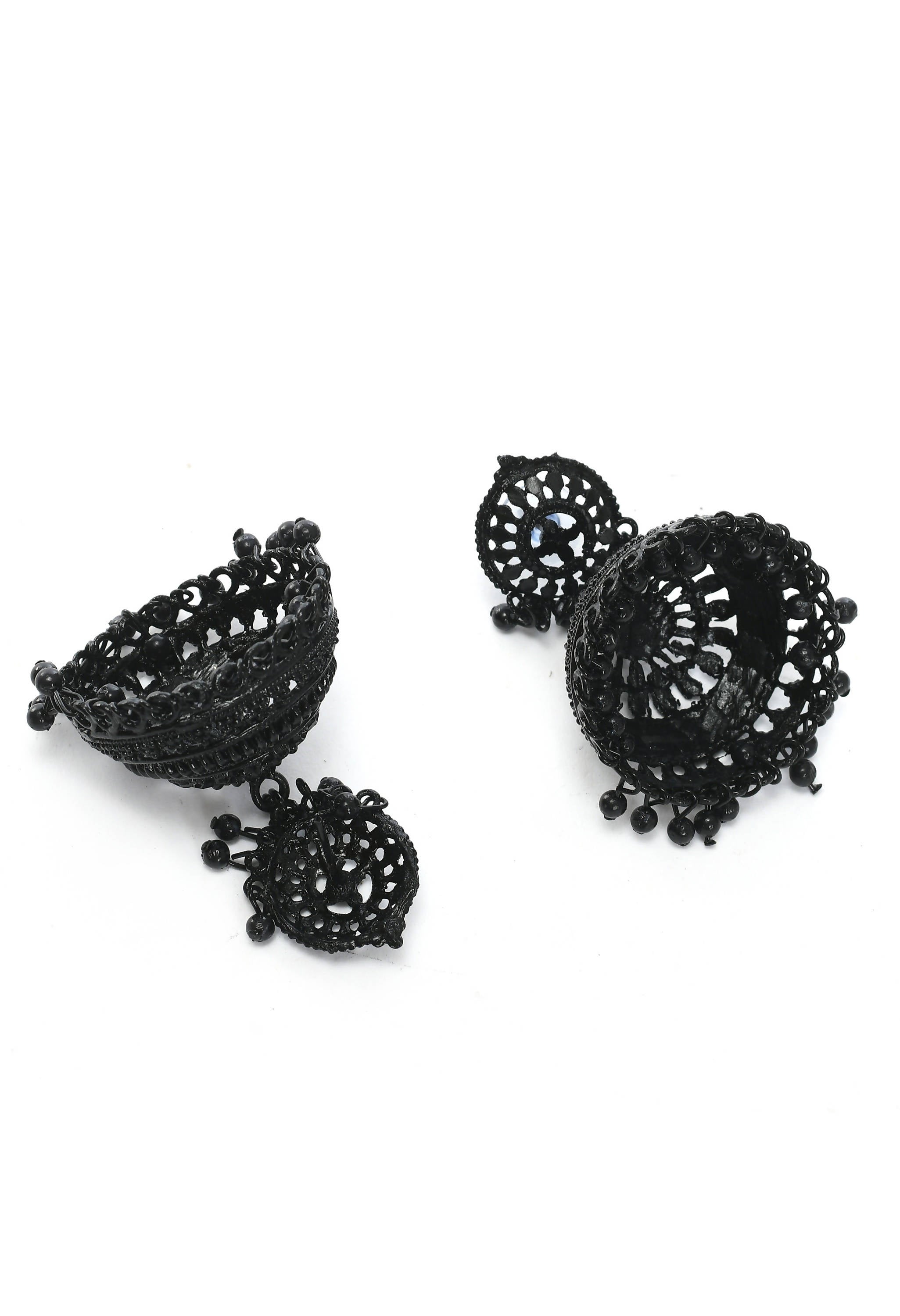 Elegant Black Jhumka Earrings for Girls and Women - Traditional
