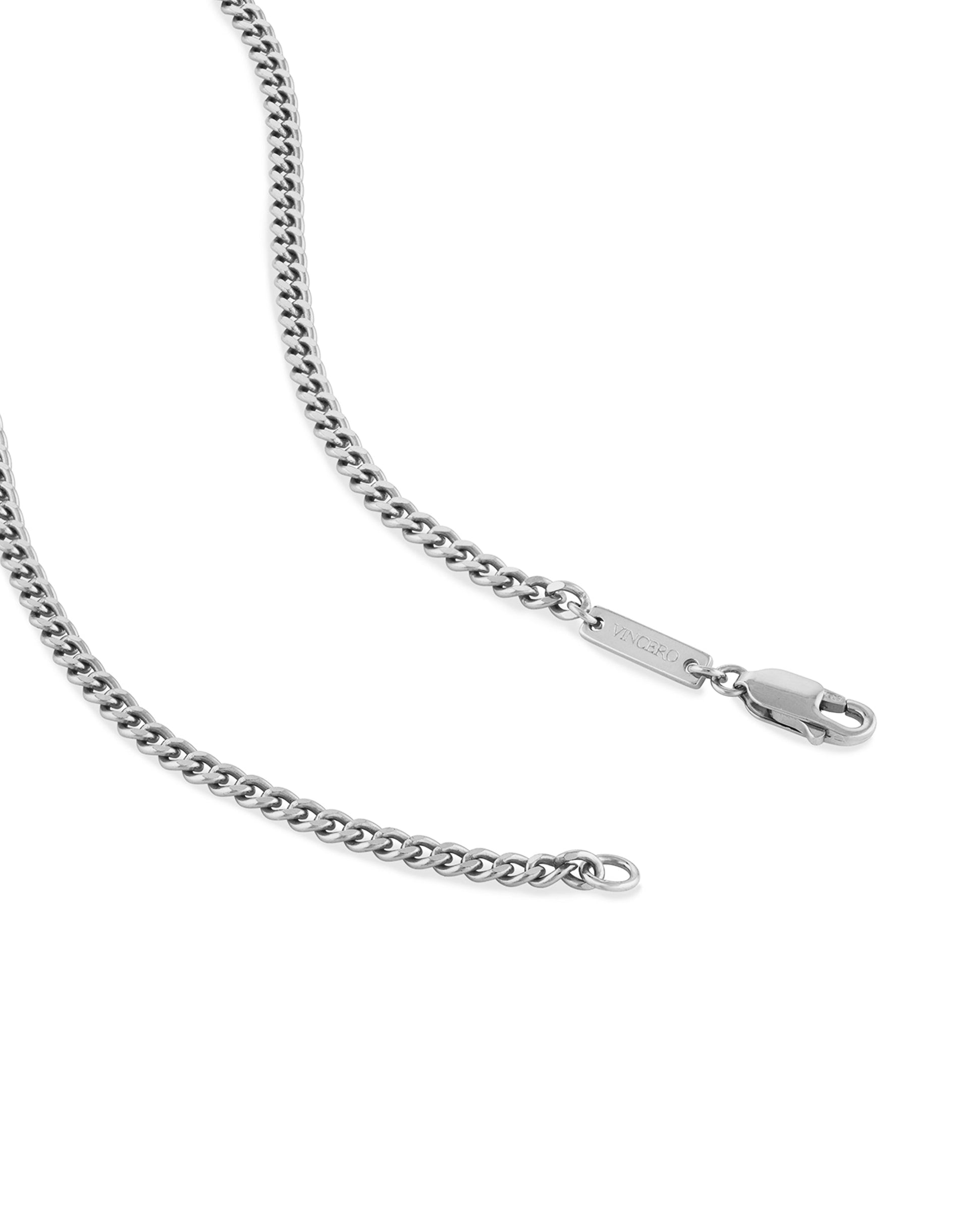 Sterling Silver Compass Pendant Necklace with Onyx Curb Chain Set
