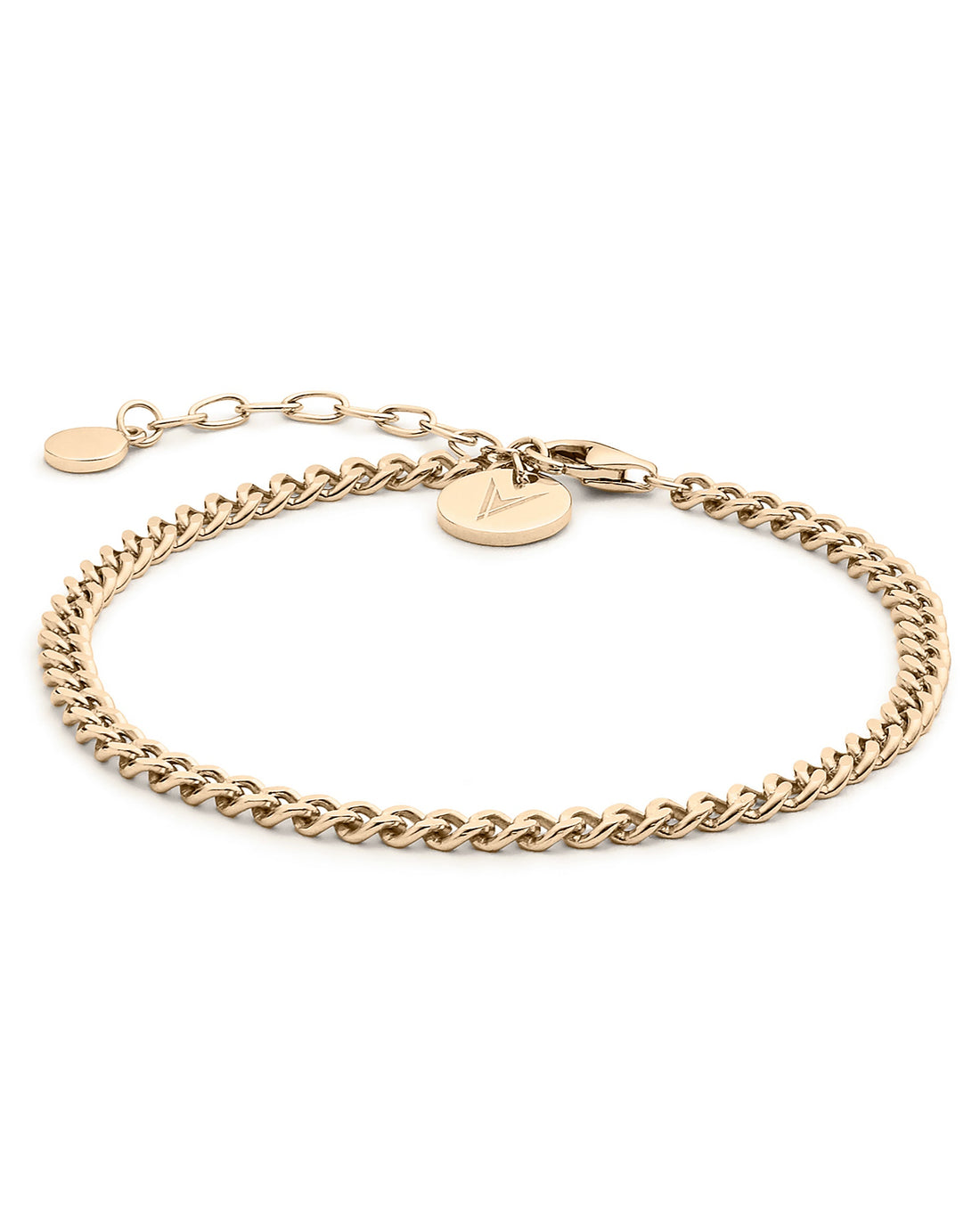 Gold Cuban Link Bracelet in Sterling Silver
